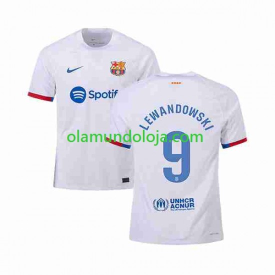 Camisola FC Barcelona LEWANDOWSKI 9 Homem Equipamento Segundo 2023-2024 Manga Curta